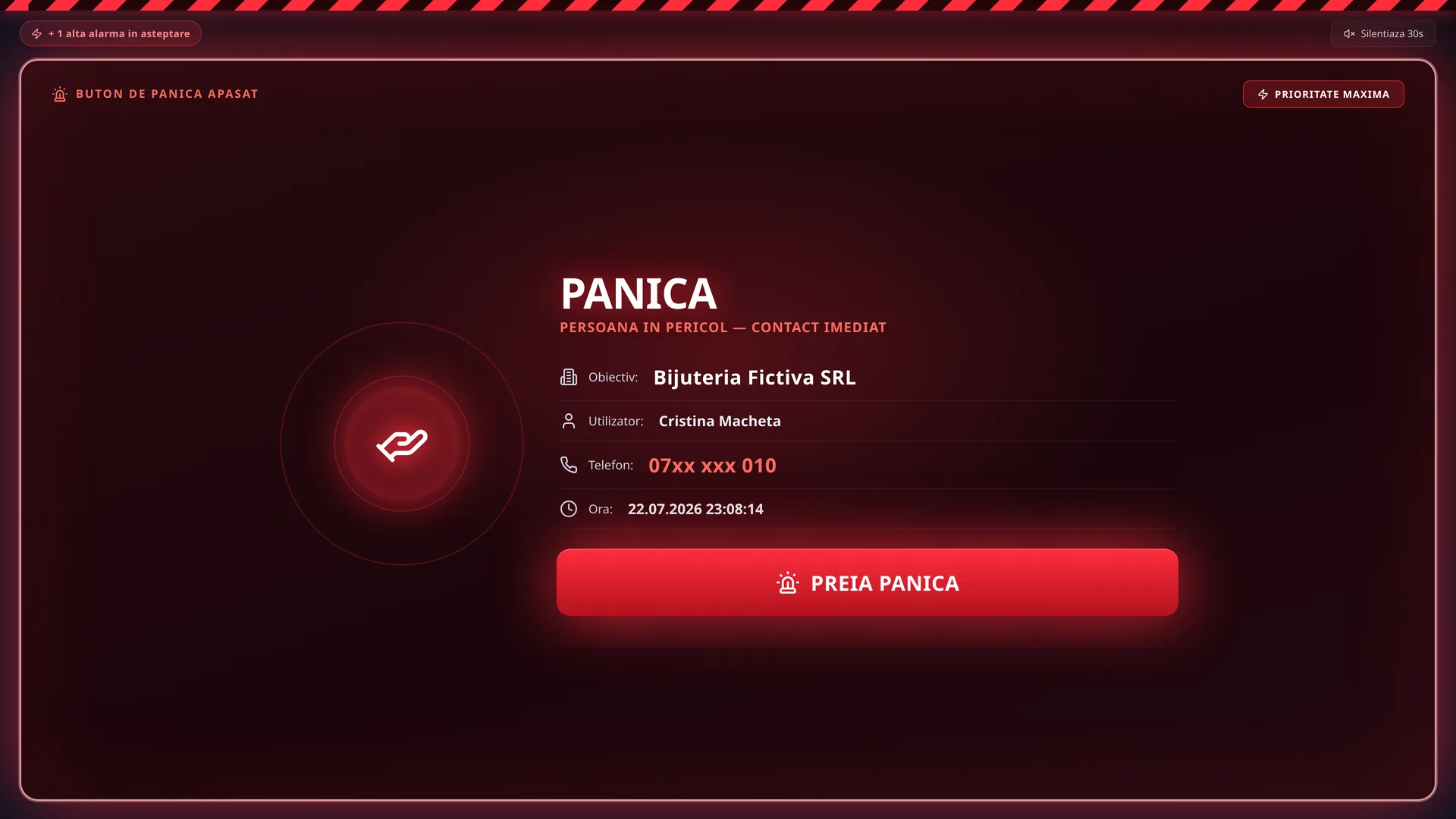 Alertă de panică pe tot ecranul